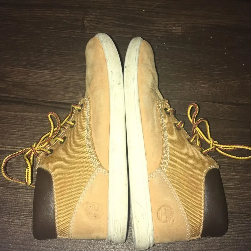 Timberland tan lace up size youth 12 hiking boots